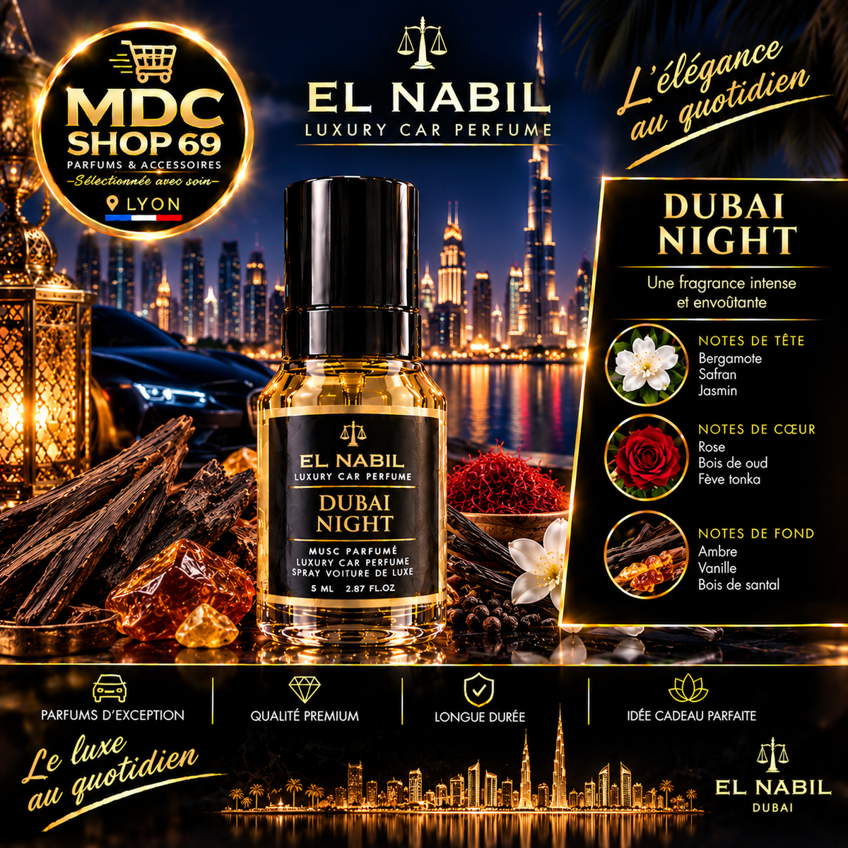 El Nabil Dubai Night Spray Voiture de Luxe 85ml