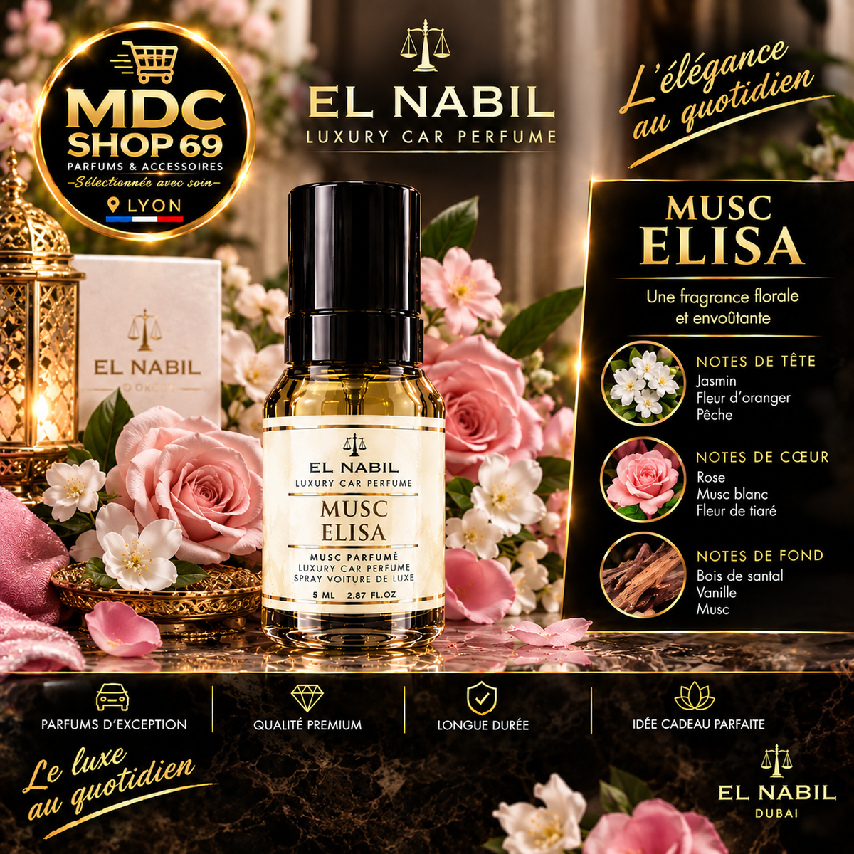 El Nabil Musc Elisa Spray Voiture de Luxe 85ml