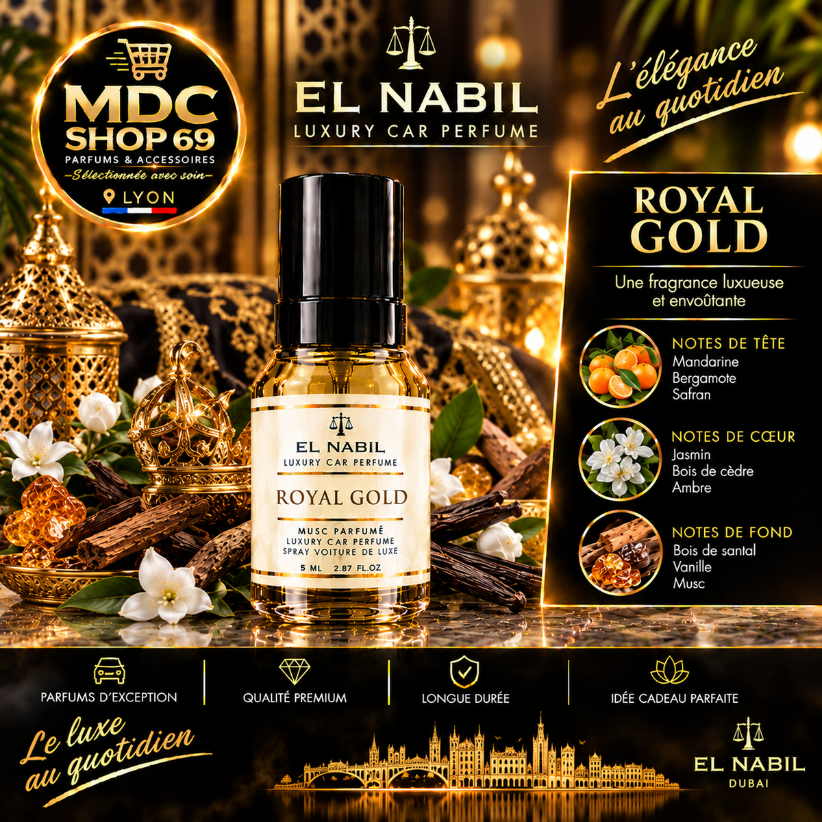 El Nabil Royal Gold Spray Voiture de Luxe 85ml