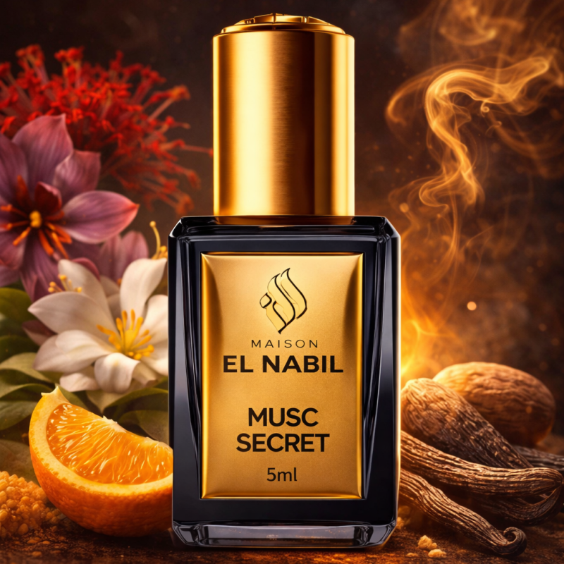 Maison El Nabil Musc Secret 5ml - Extrait de parfum avec orange et fleurs