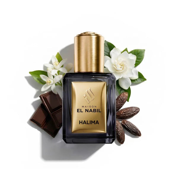 Maison El Nabil Halima - Flacon de parfum avec gardenia et chocolat